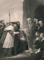 Kardynał Wolsey wkraczający do opactwa Leicester, 1530, połowa XIX wieku.