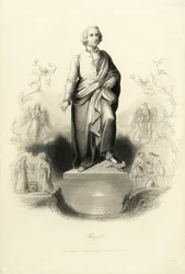Pomnik Mozarta na Mozartplatz, 1842.