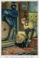Very Precious Wishes For You, wiktoriańska kartka świąteczna, wydana przez Hildesheimer und Faulkner, Londyn, ok. 1880 r.