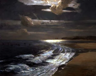 Silver Moonlight, St. Ives Bay (olej na płótnie)