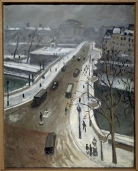 Most Neuf w Paryżu pod śniegiem 1938 (olej na płótnie)
