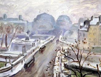 Francuski: Pont Neuf pod śniegiem