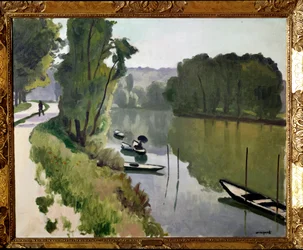 Krajobraz Ile de France, XX wiek (olej na płótnie)