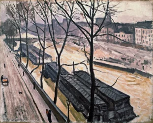 Paryż zimą. Quai Bourbon, 1907.
