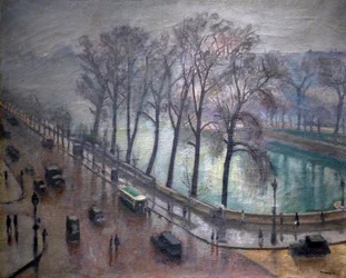 Paryż, Quai Conti jesienią, XX wiek (olej na płótnie)
