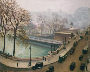Widok na Sekwanę, ok. 1935 r. (olej na płótnie)