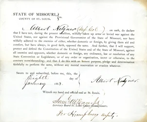 Przysięga lojalności Alberta Nelgnera z Missouri, hrabstwo St.Louis