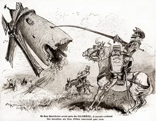 Don Kichot do reklamy fortyfikacji Globeol, około 1916 (ilustracja)