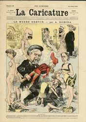 Ilustracja Alberta Robidy (1848-1926) na okładkę La Caricature (1880)