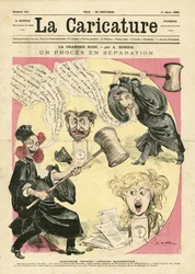 Ilustracja Alberta Robidy (1848-1926) na okładkę La Caricature (1880)