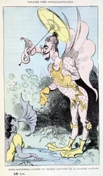 Typy saturna ze zgłoszonego szkicu planety Saturn (pseudo-antropologiczne groteskowe potwory), parodia Juliusza Verne