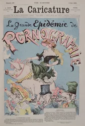 „Wielka epidemia pornografii”, ilustracja okładkowa czasopisma „La Caricature”, 6 maja 1892
