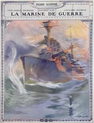 Francuski okręt wojenny, ilustracja okładkowa z "La Marine de Guerre