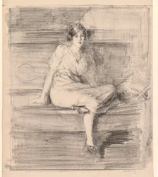Młoda dama siedząca bez tytułu, 1914.