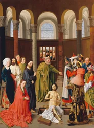 Resurrection de Lazare - Wskrzeszenie Łazarza par Albert van Ouwater (ok. 1415-ok. 1475), ok. 1455 - Olej na drewnie