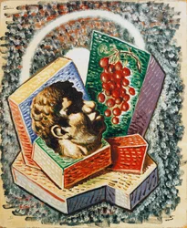 Testa con uva (Głowa z winogronami) (olej na płótnie)