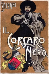 Okładka powieści Il Corsaro Nero Emilia Salgariego (1863 - 1911)