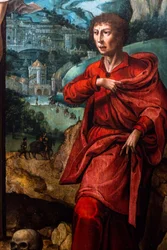 Chrystus na krzyżu między Matką Boską a św. Janem