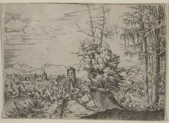 Krajobraz z dwiema sosnami, 1522-1525.
