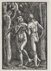 Upadek i odkupienie człowieka: Adam i Ewa jedzący zakazany owoc, c. 1513.