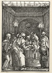 Upadek i odkupienie człowieka: ofiara Joachima odrzucona przez arcykapłana 1515.