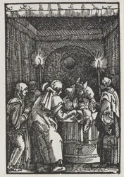Upadek i odkupienie człowieka: ofiara Joachima odrzucona przez arcykapłana 1515.