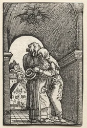 Upadek i odkupienie człowieka: uścisk Joachima i Anny przy Złotej Bramie, 1515.