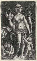 Wenus między dwoma amorkami, 1520.