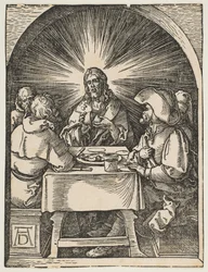 Chrystus w Emaus, z Małej pasji, ca. 1510.