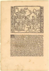 Syn cesarza ratuje Catoneta przed szubienicą [recto]; Tryton i dwa delfiny [verso]