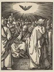 Pięćdziesiątnica, z Małej pasji, ca. 1510.