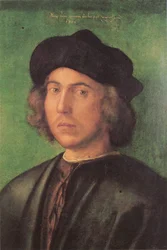 Portret młodego mężczyzny
















 na zielonym tle