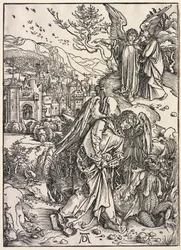 Objawienie św. Jana: Anioł z kluczem do bezdennej jamy, 1511.