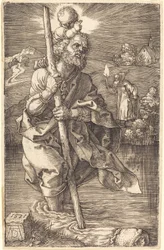 Święty Krzysztof zwrócony w prawo