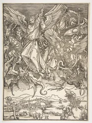 Święty Michał i Smok, z Apokalipsy, ca. 1498.