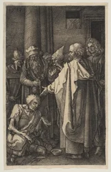 Św. Piotr i Św. Jan u Bramy Świątyni, z Męki Pańskiej, 1513.