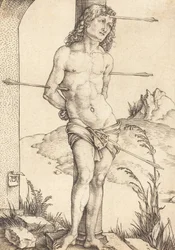 Św. Sebastian przywiązany do kolumny, prawdopodobnie 14981499.
