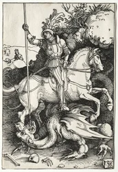 Św. Jerzy zabijający smoka, 1500s.