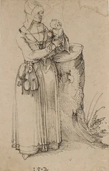 Stojąca postać kobiety trzymającej dziecko, 1502