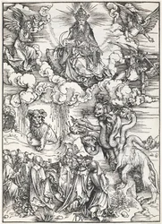Siedmiogłowa Bestia i Bestia z Baranimi Rogami, z Apokalipsy św. Jana, 1496-98