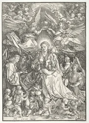 Dziewica otoczona wieloma aniołami, 1518.
