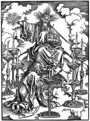 Wizja siedmiu świeczników z Apokalipsy, 1498, 1936