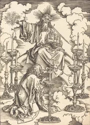 Wizja siedmiu świeczników, prawdopodobnie ok. 14961498.