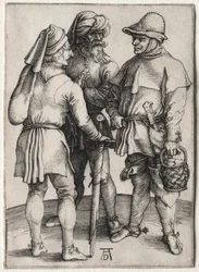 Trzej chłopi w rozmowie, c. 1497.