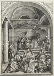Chrystus spierający się z lekarzami, ok. 1503-1504 (drzeworyt)