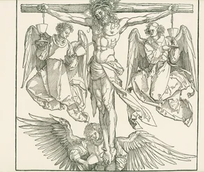 Chrystus na krzyżu z trzema aniołami, ok. 1513 (drzeworyt)