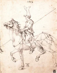 Lancer na koniu - Rysunek Albrechta Durera (1471-1528)