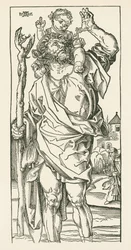 Święty Krzysztof. Norymberga, ok. 1500-05 (drzeworyt)