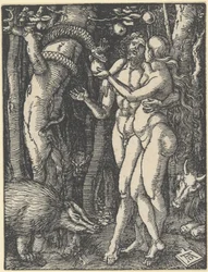 Upadek człowieka, z „Małej pasji”, ok. 1510 r. (Drzeworyt)