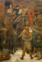 Dekoracja ratusza w Brugii, ok. 1895-1900 (malowidło ścienne)